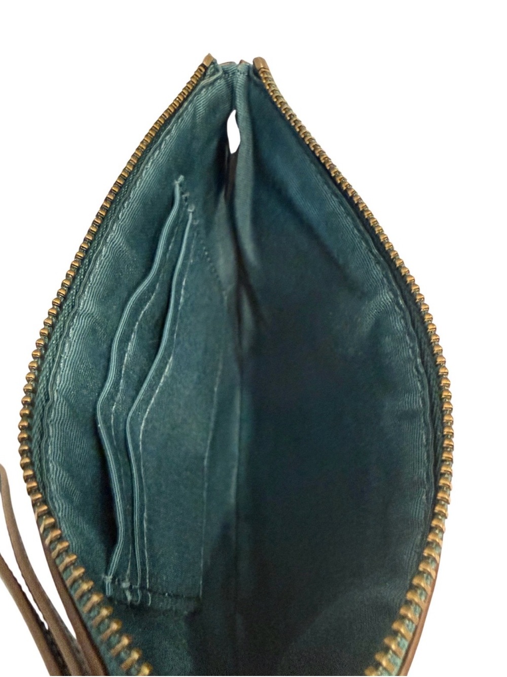 Coach sparrow bird teal metallic limited edition rare corner zip wristlet - Picture 4 of 6
